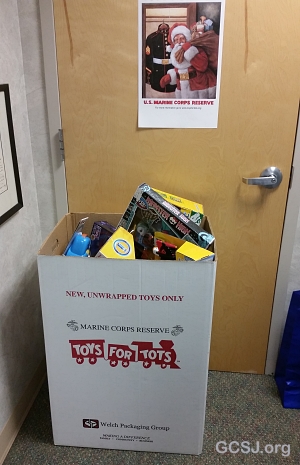 Toys for Tots Box at GCSJ